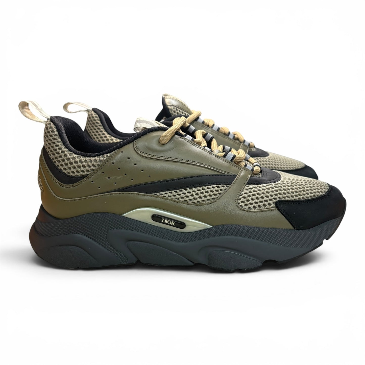 Dior B22 Reflective Low Top Khaki Sneakers | Size 43 (10US)