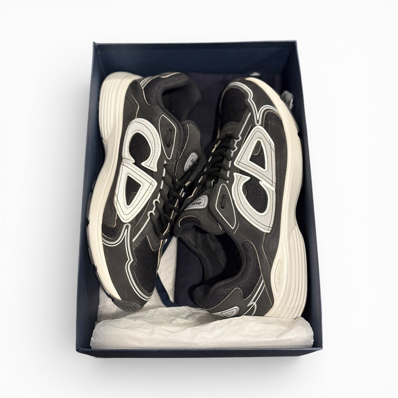 Size 13 - Dior B30 Black / White Technical Mesh Sneakers