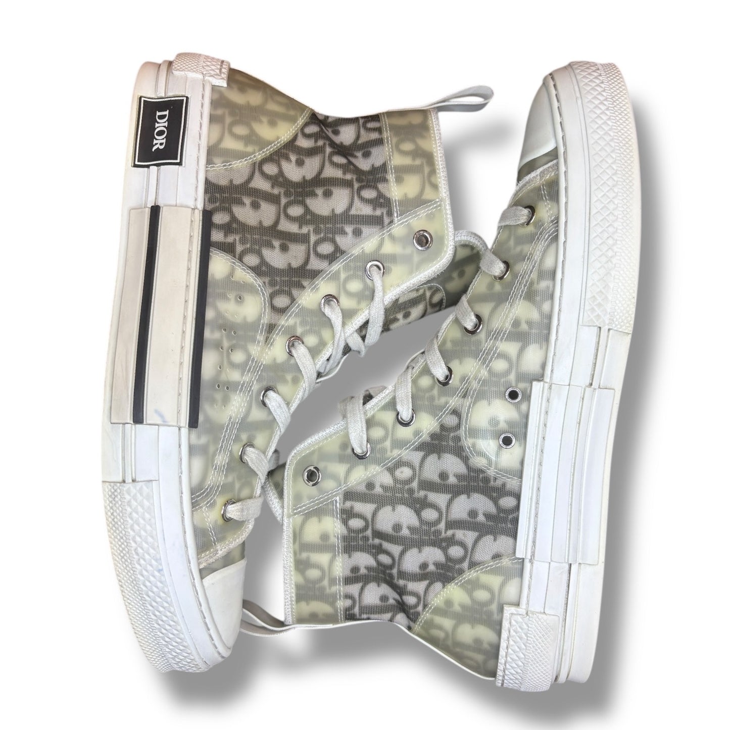 Size 10 - Dior B23 White Black Monogram HighTop Sneakers