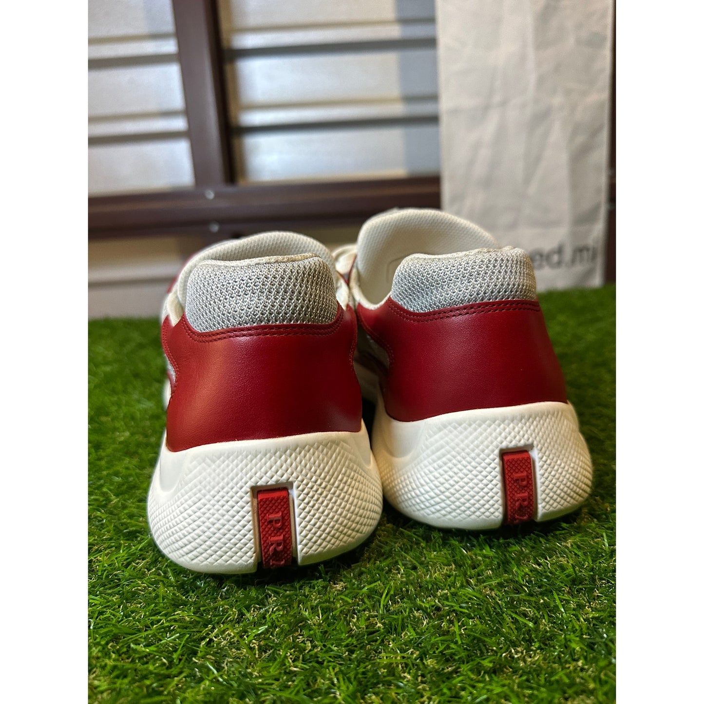 Prada America's Cup Red Leather Sneakers | Size 11UK / 12US