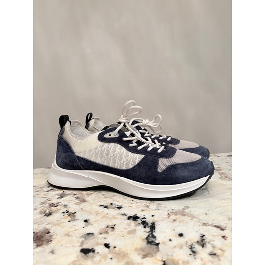 Size 9 - Dior B25 Runner Navy Blue Oblique Suede Sneakers