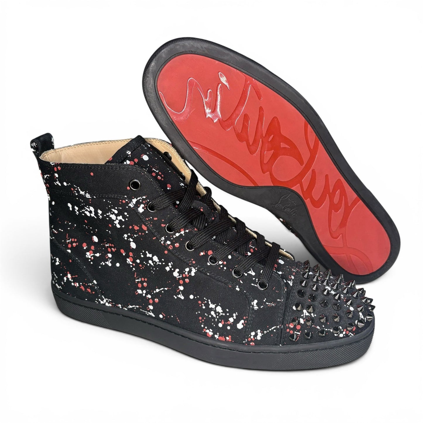 Christian Louboutin Black Paint Splatter Sneakers | 10.5US