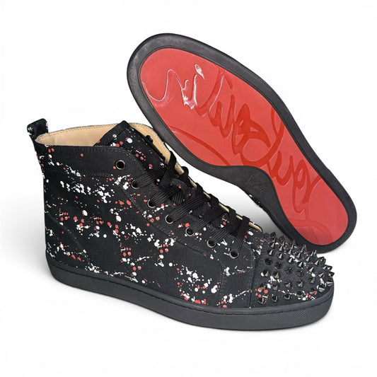 Christian Louboutin Black Paint Splatter Sneakers | 10.5US
