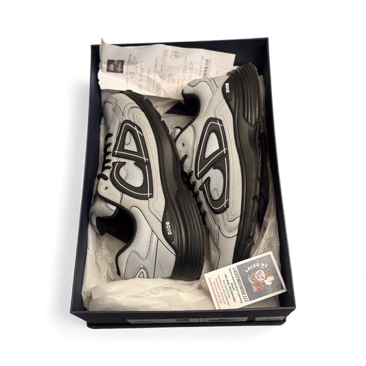 Size 10 - Dior B30 Grey & Black Sneakers NEW SEASON