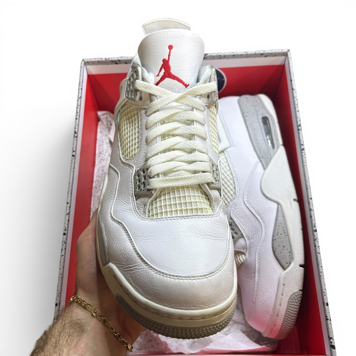 Size 13 - Jordan 4 Retro "White Oreo" Sneakers