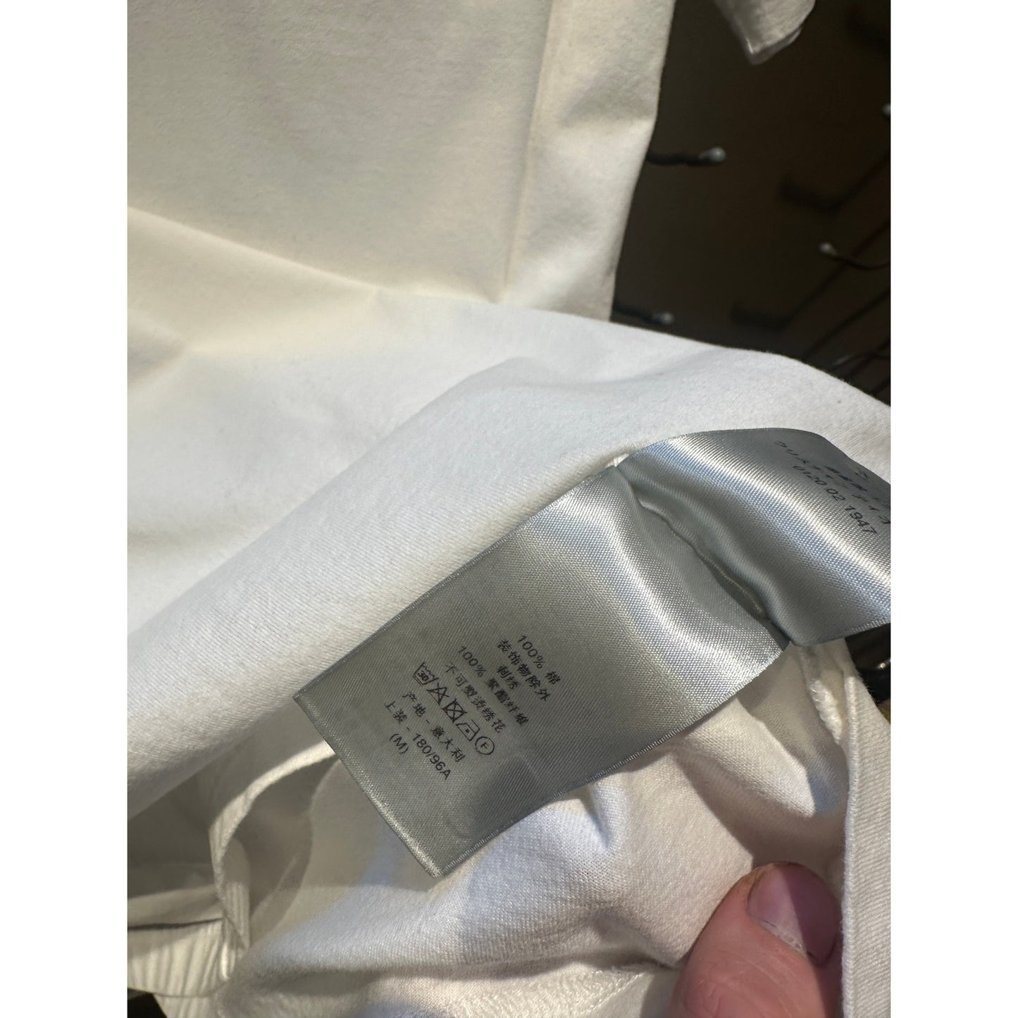 Size Medium - Christian Dior 1947 White Grey Embroidered Tee