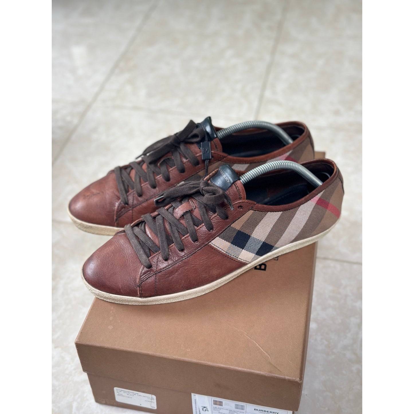 Size 10 - Burberry Low-Top Classic Checkered Sneakers