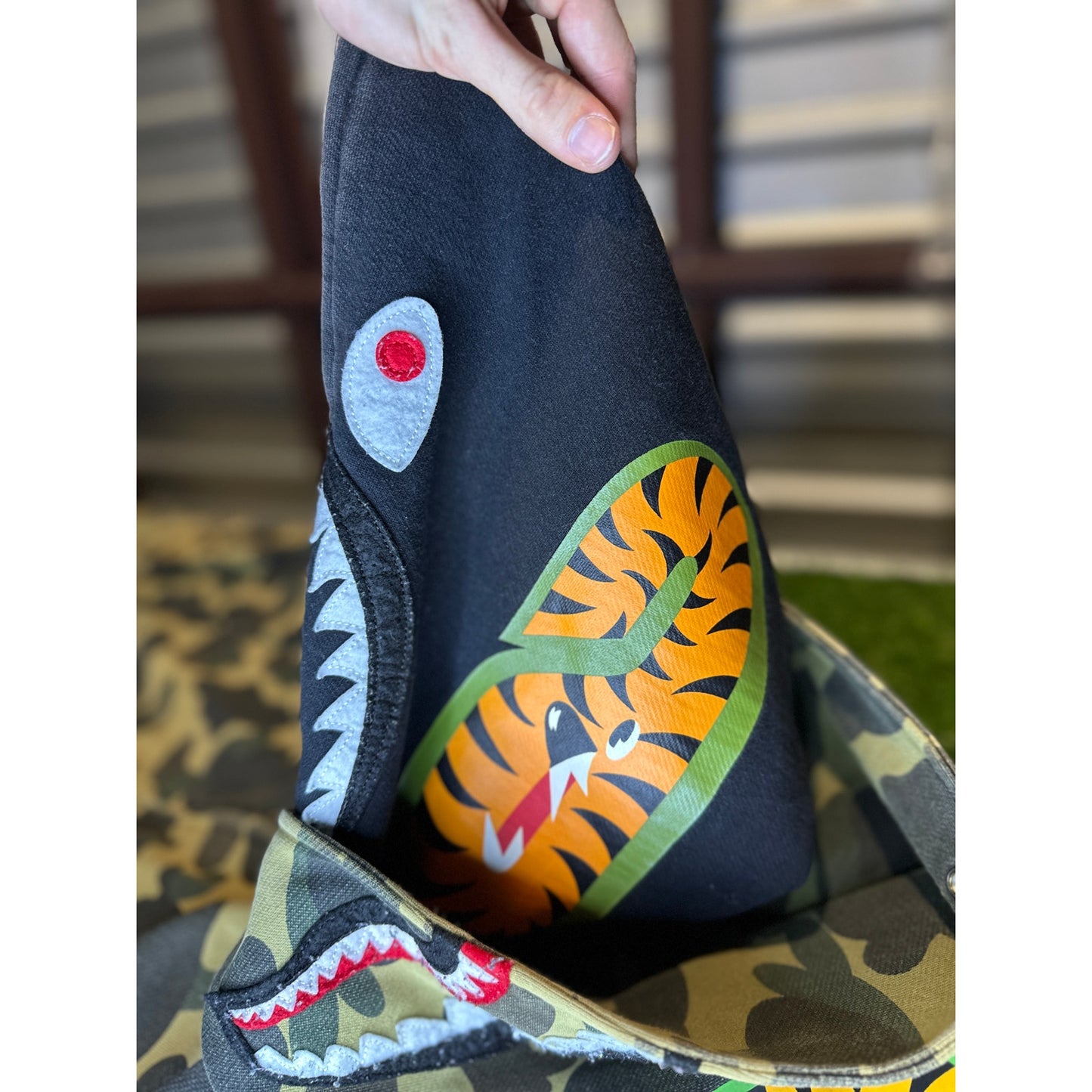 Size XL - Bape ABC Camo Double-Hood Shark Zipup