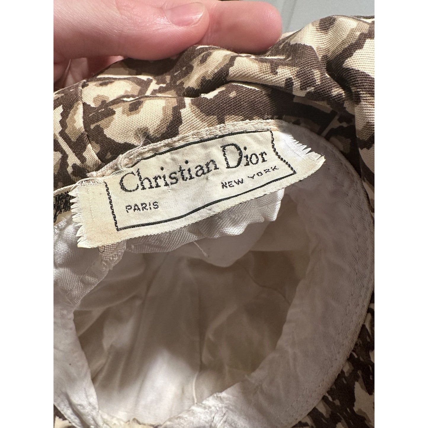 Vintage 80s Brown Cream Christian Dior Monogram Bucket Hat