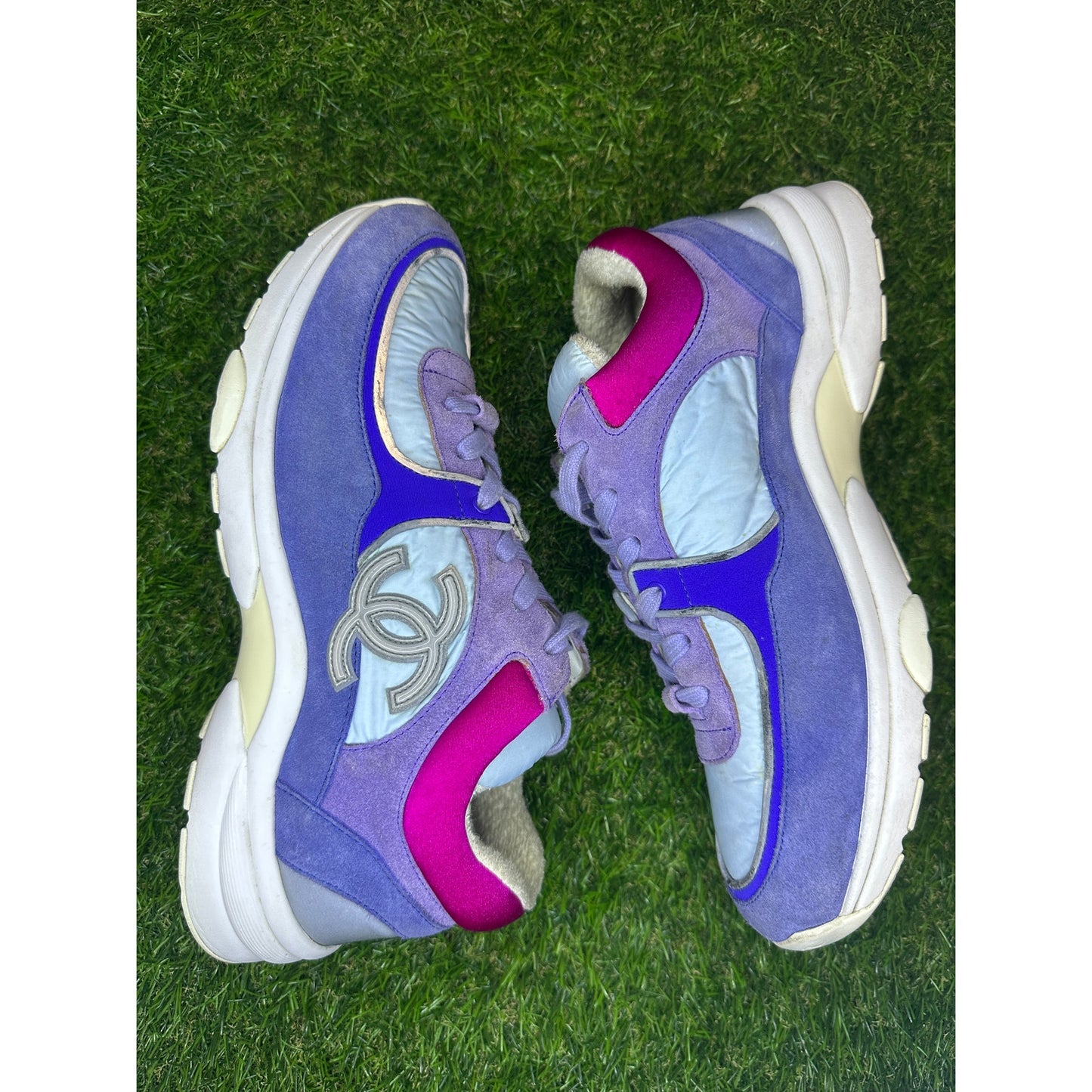 Chanel Interlocking CC Logo Nylon Sneakers | 9 Women's