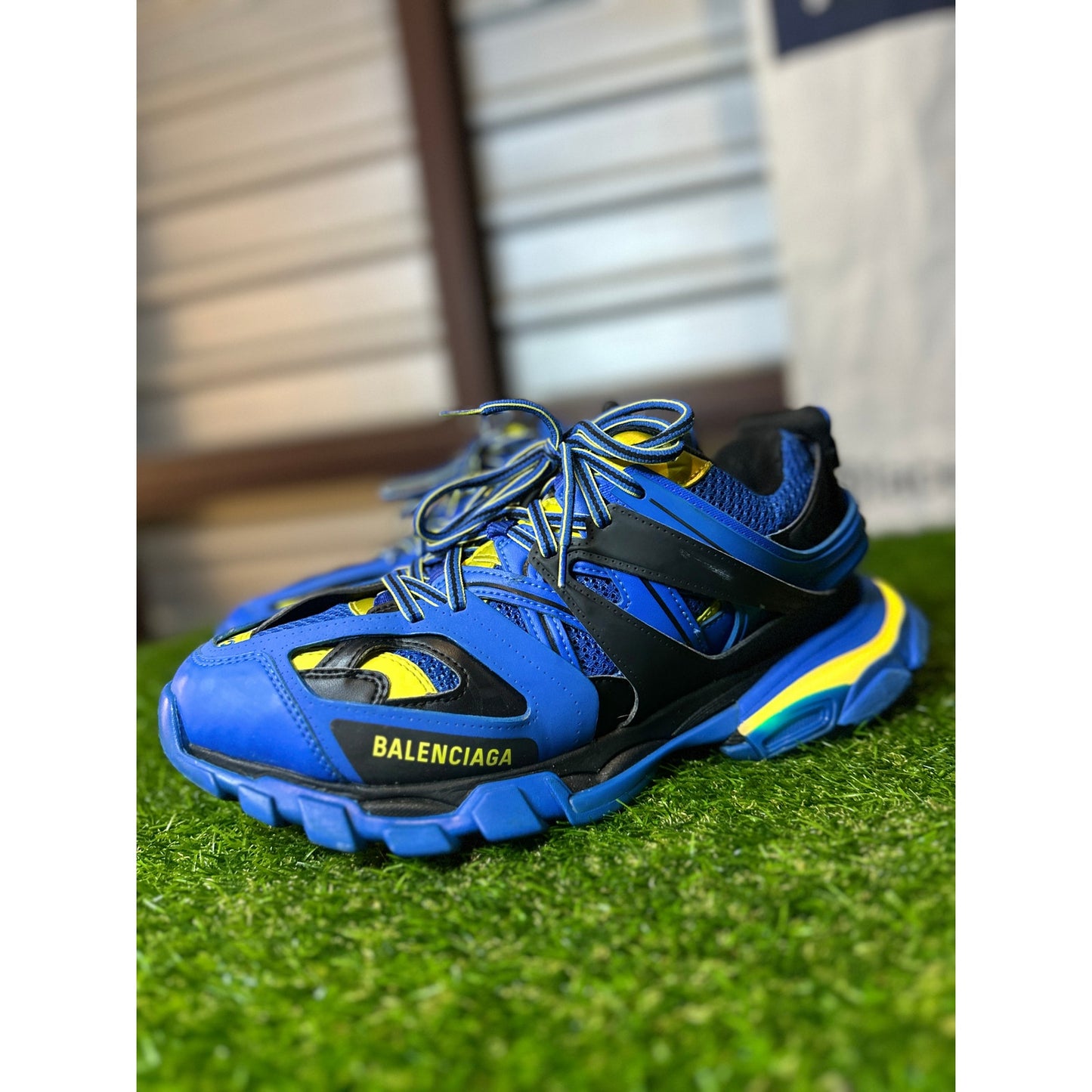Size 10 - Balenciaga LED Track Runner Blue/Black/Yellow