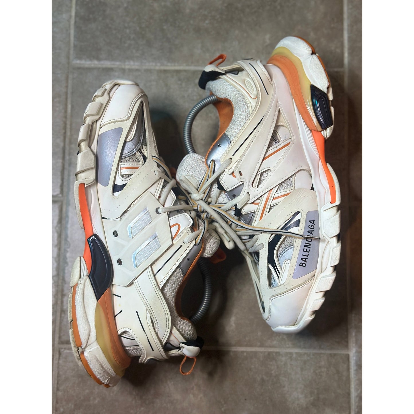 Size 9 - Balenciaga Track 'Orange White' Sneakers