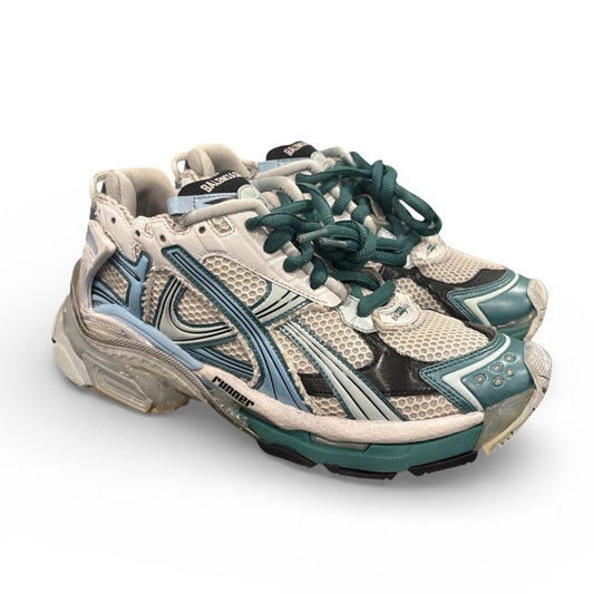 Balenciaga Runner Gradient Sneakers "White Dark Green Blue"