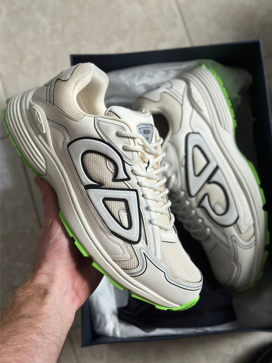Size 11 - Dior B30 “Cream Green” White Sneaker Green Outsole