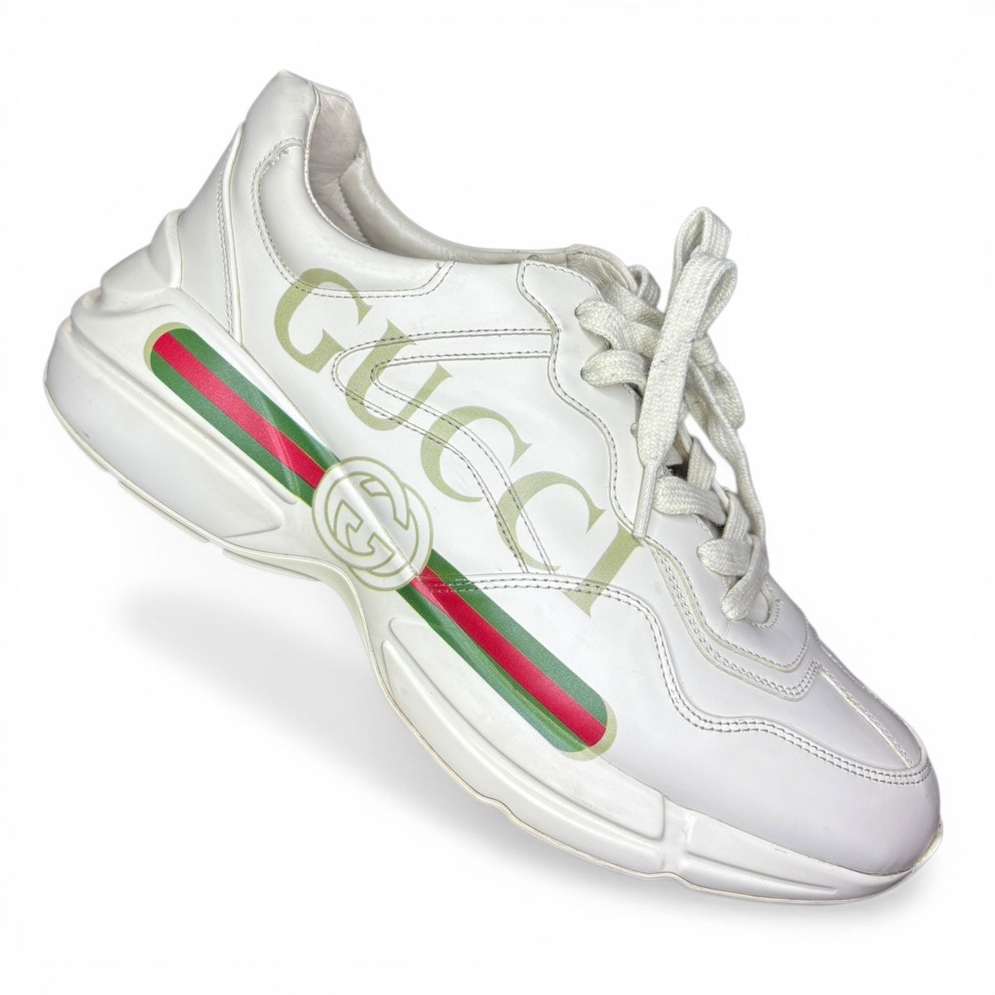 Gucci Rython White Logo Sneaker Sneakers | 8.5G