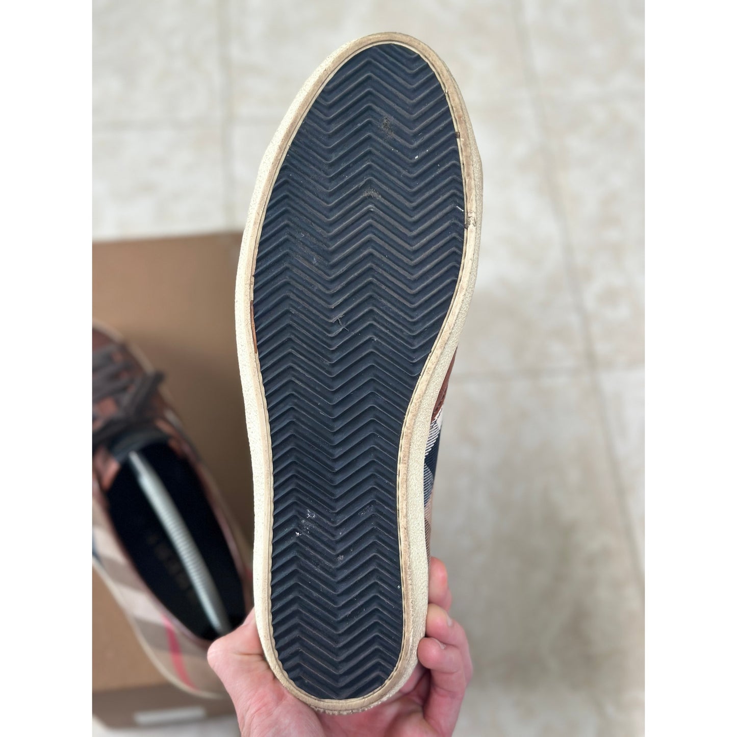 Size 10 - Burberry Low-Top Classic Checkered Sneakers