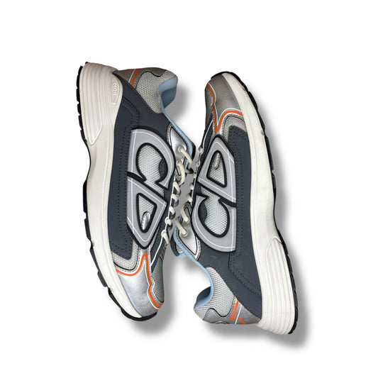 Dior B30 Silver Grey Blue Orange Sneakers | Size 44 (11US)