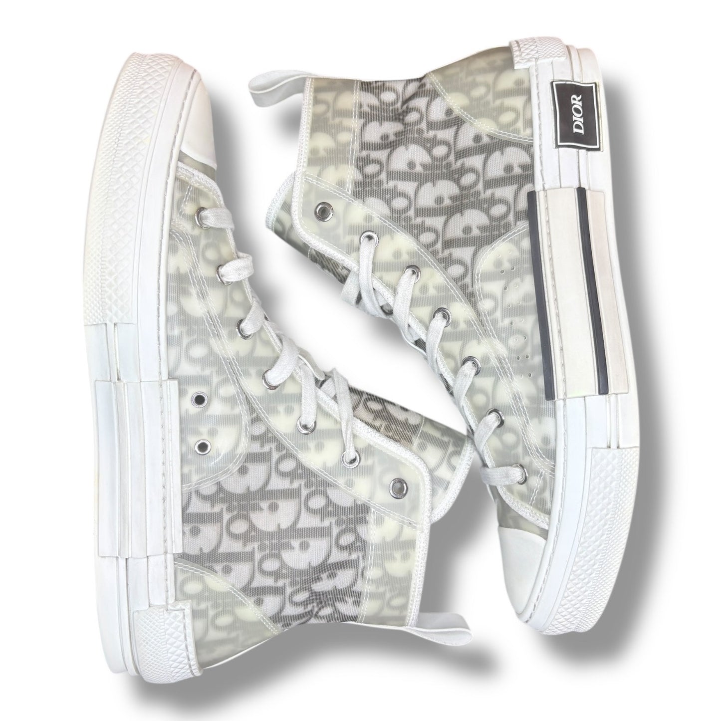Size 10 - Dior B23 White Black Monogram HighTop Sneakers