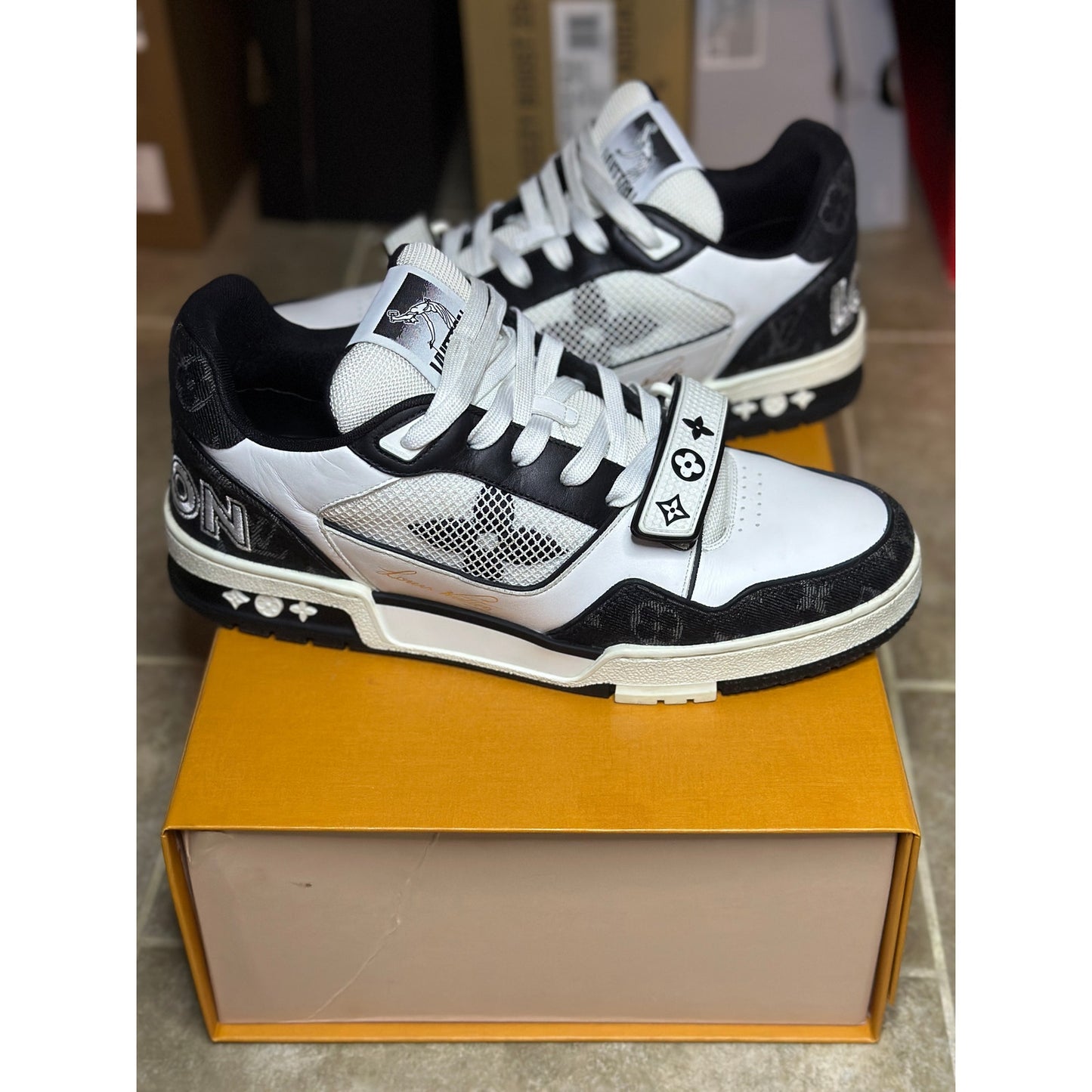 Louis Vuitton LV Trainer Strap Black White | 8.5UK