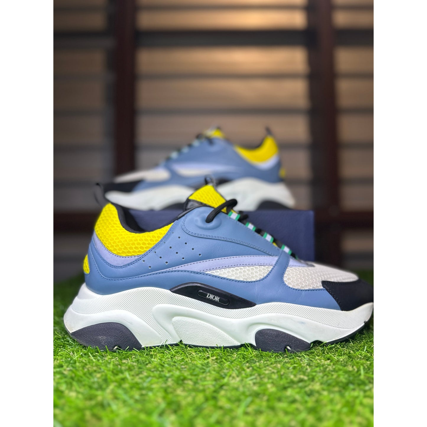 Dior B22 Reflective Low Top Sneaker ‘Blue Yellow’ | 12US
