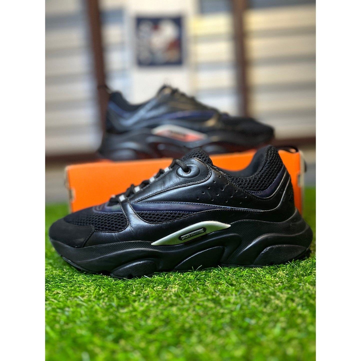 Dior B22 Reflective Low Top Black Sneakers | Size 47EU