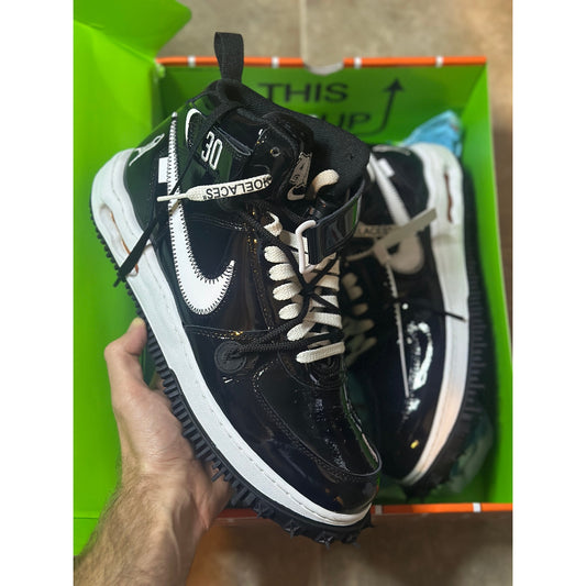 Size 11.5 - OFF-WHITE Air Force One Mid Black Sneakers