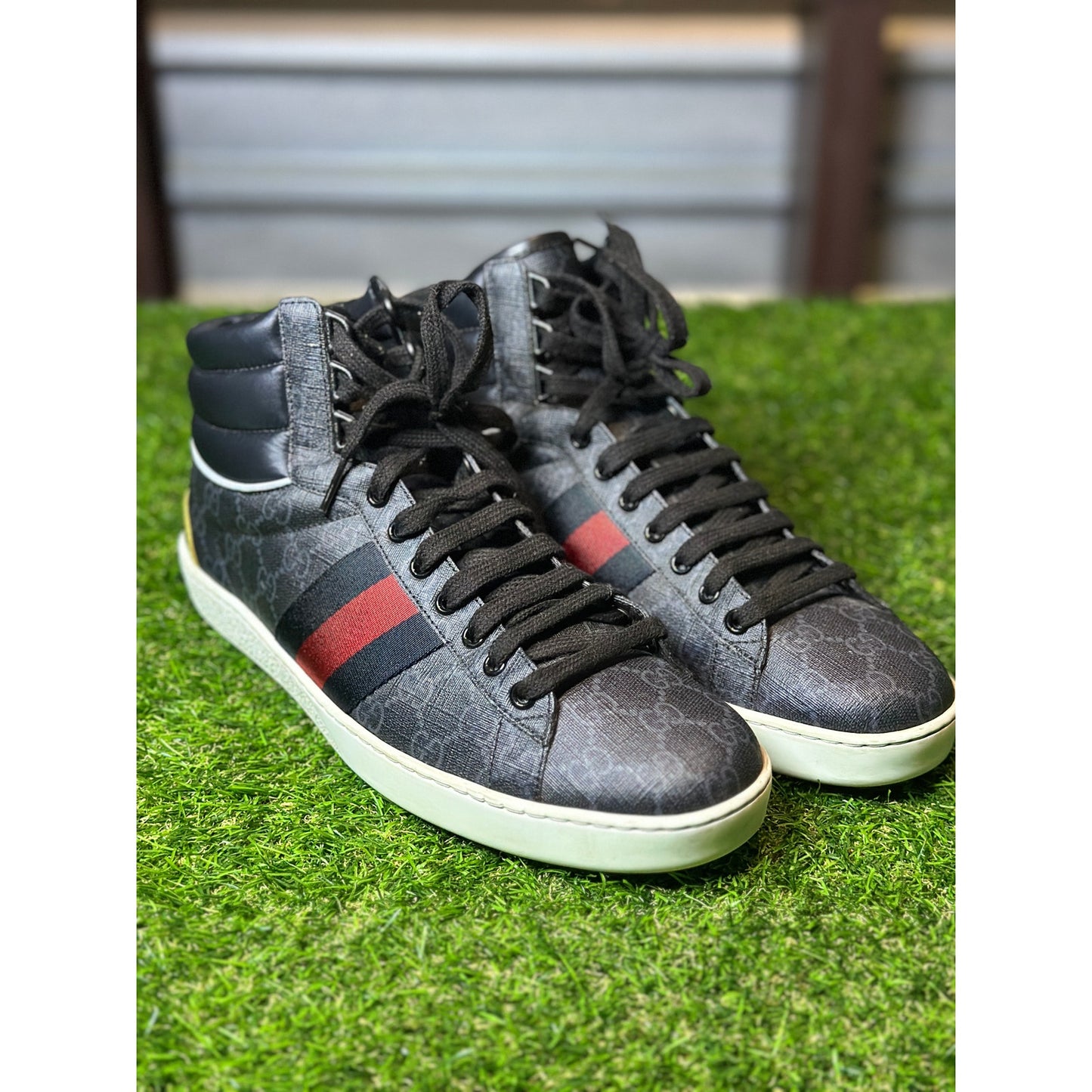 Gucci Ace Monogram GG Hightop Sneakers | Size 10US