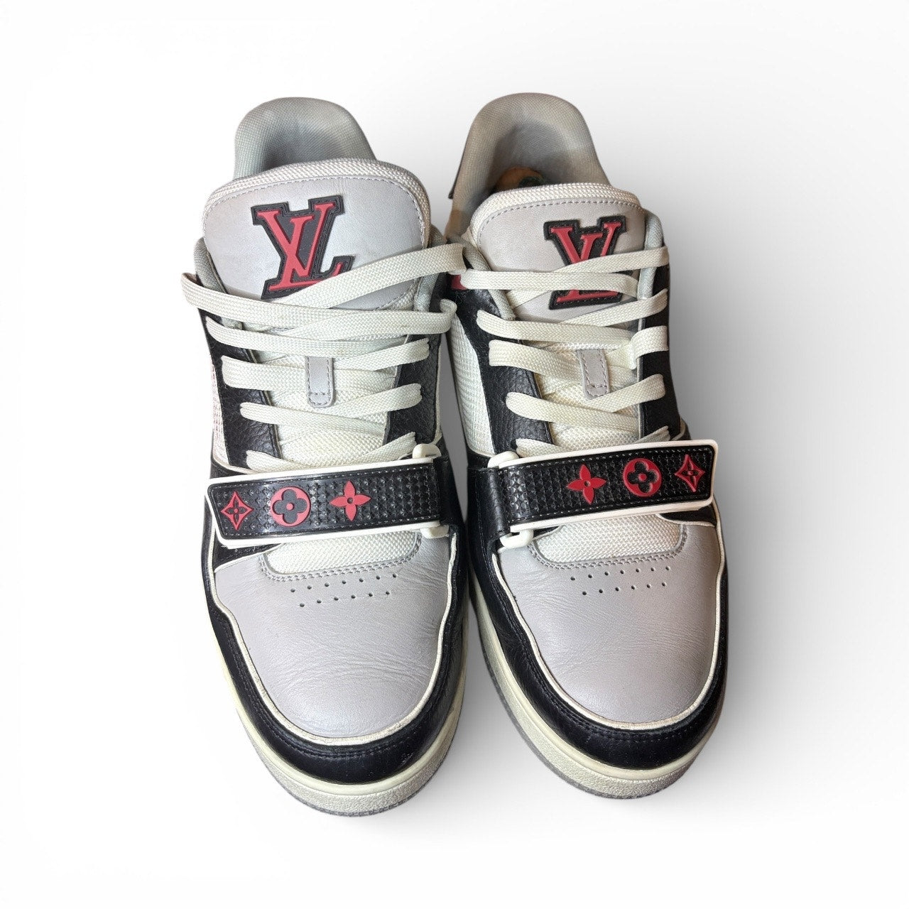 Louis Vuitton Trainer Strap Black Grey Red 1AC4ZU | Size 7LV