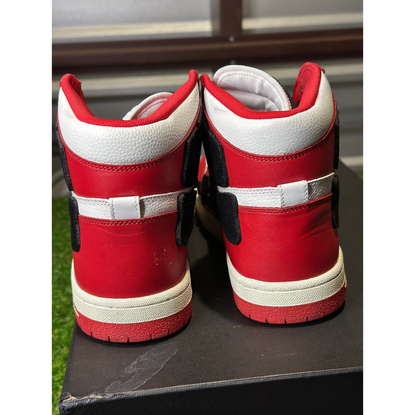 Size 10 - Amiri Skel High Top Red Black Sneakers