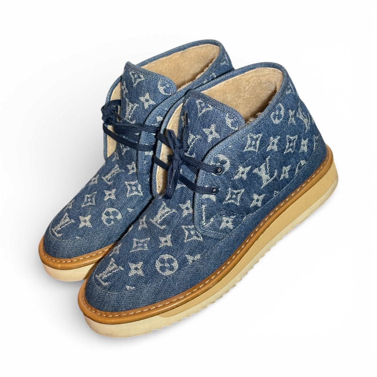 Louis Vuitton x Nigo "Cozy Line" Denim Monogram Boots 2021