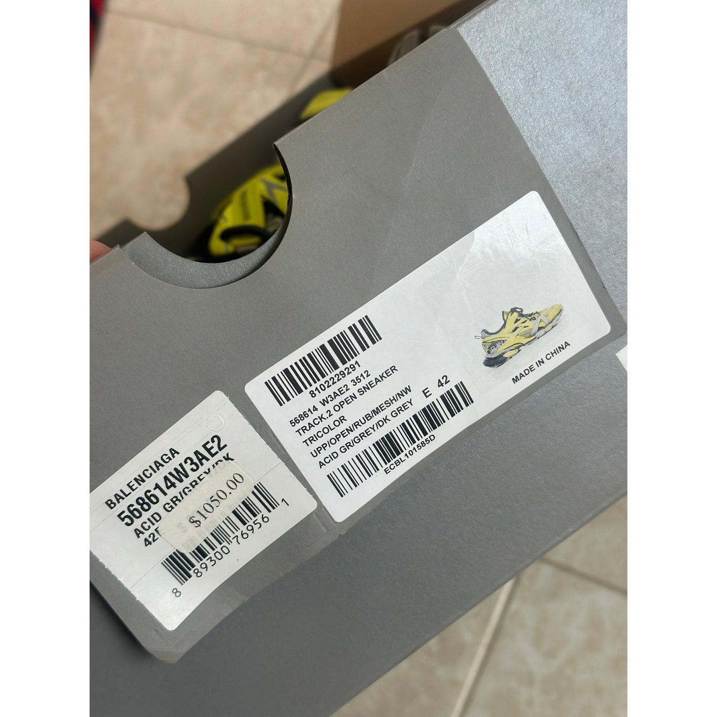 Size 9 - Balenciaga Track 2.0 “Yellow Grey” Sneakers OG ALL
