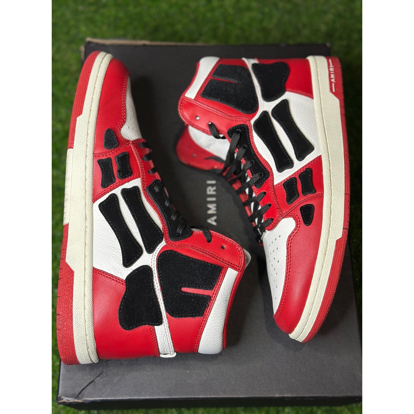 Size 10 - Amiri Skel High Top Red Black Sneakers
