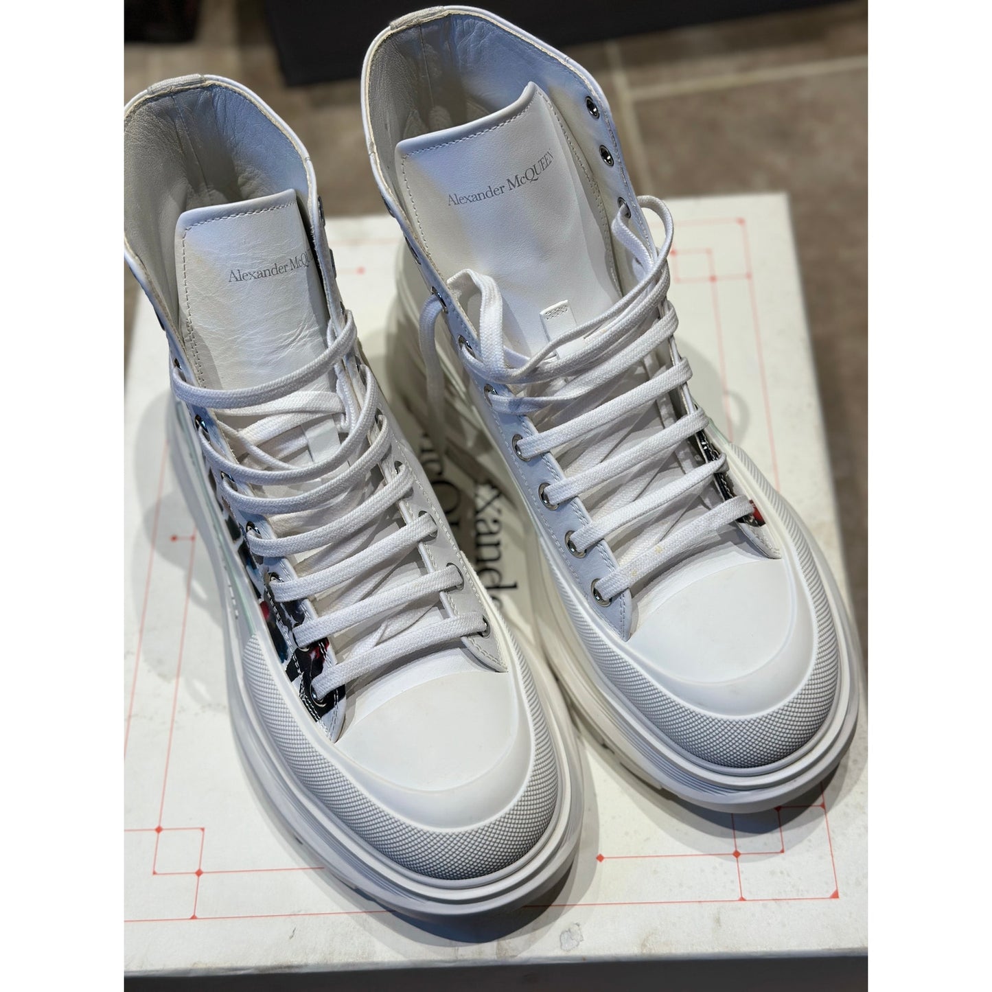Size 9 - Alexander McQueen “High Top Lug Sole Sneakers”