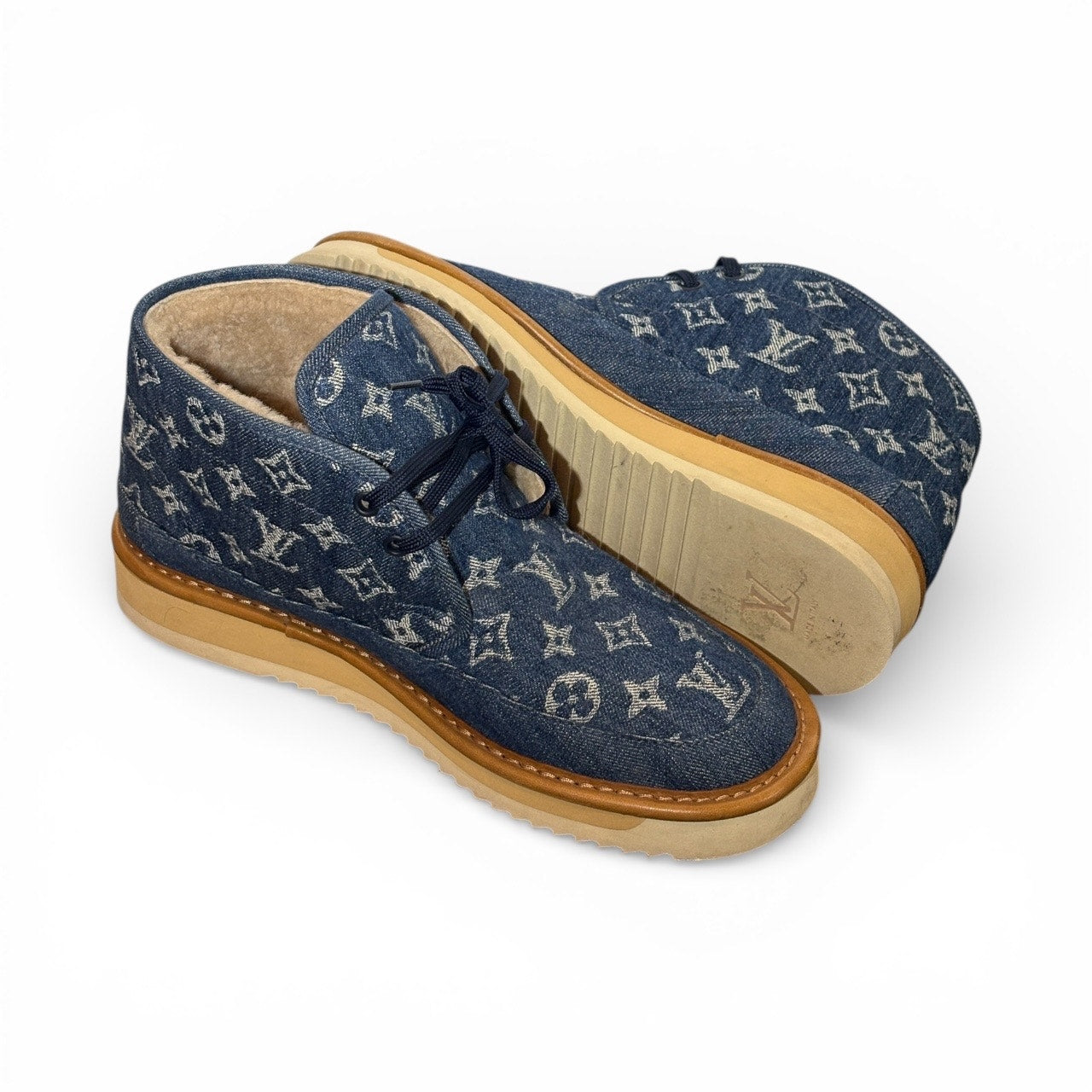 Louis Vuitton x Nigo "Cozy Line" Denim Monogram Boots 2021