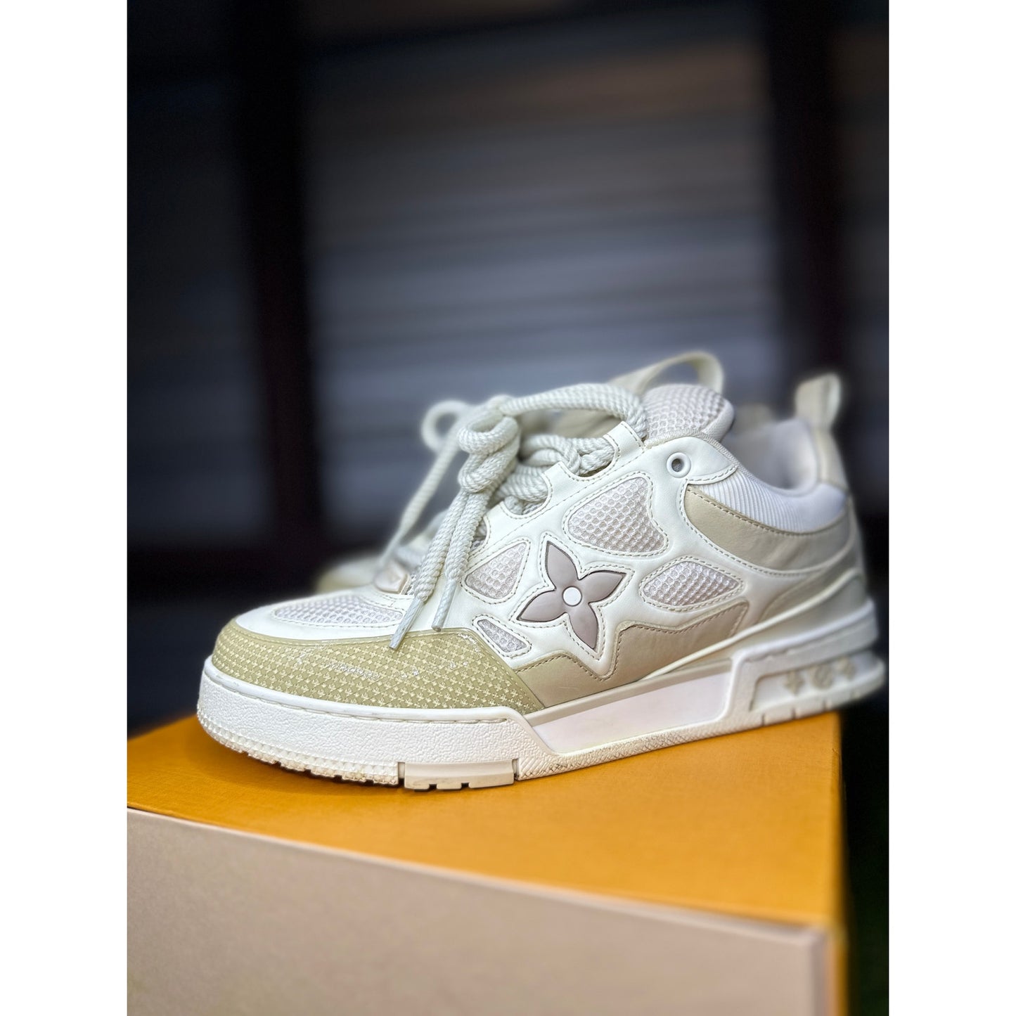 Louis Vuitton LV Skate Sneakers Beige White Leather Suede