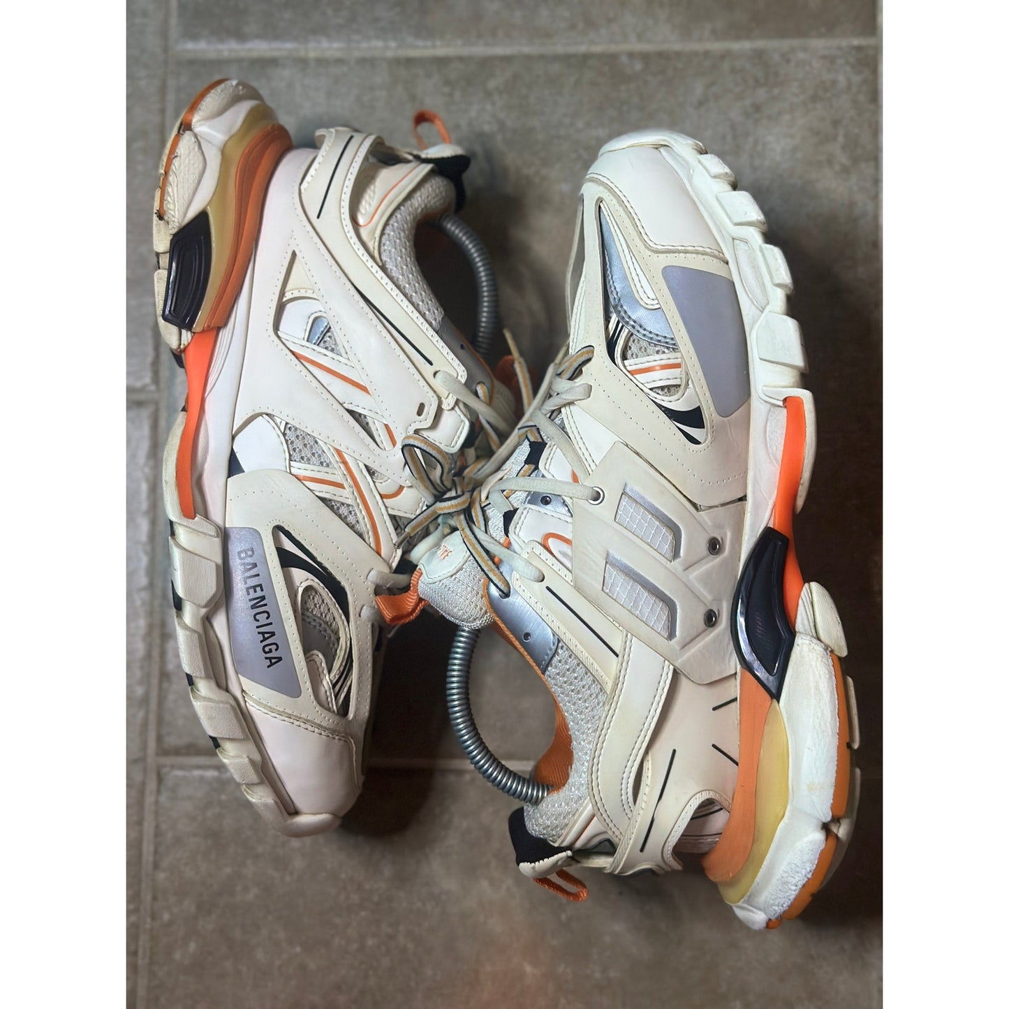 Size 9 - Balenciaga Track 'Orange White' Sneakers