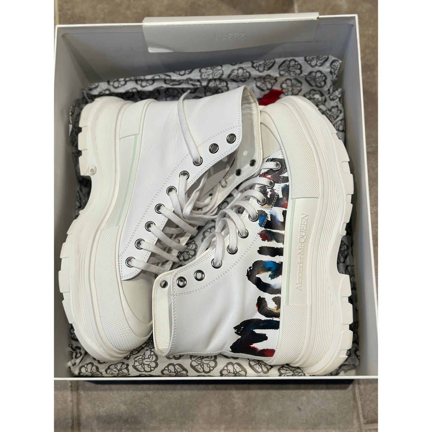 Size 9 - Alexander McQueen “High Top Lug Sole Sneakers”