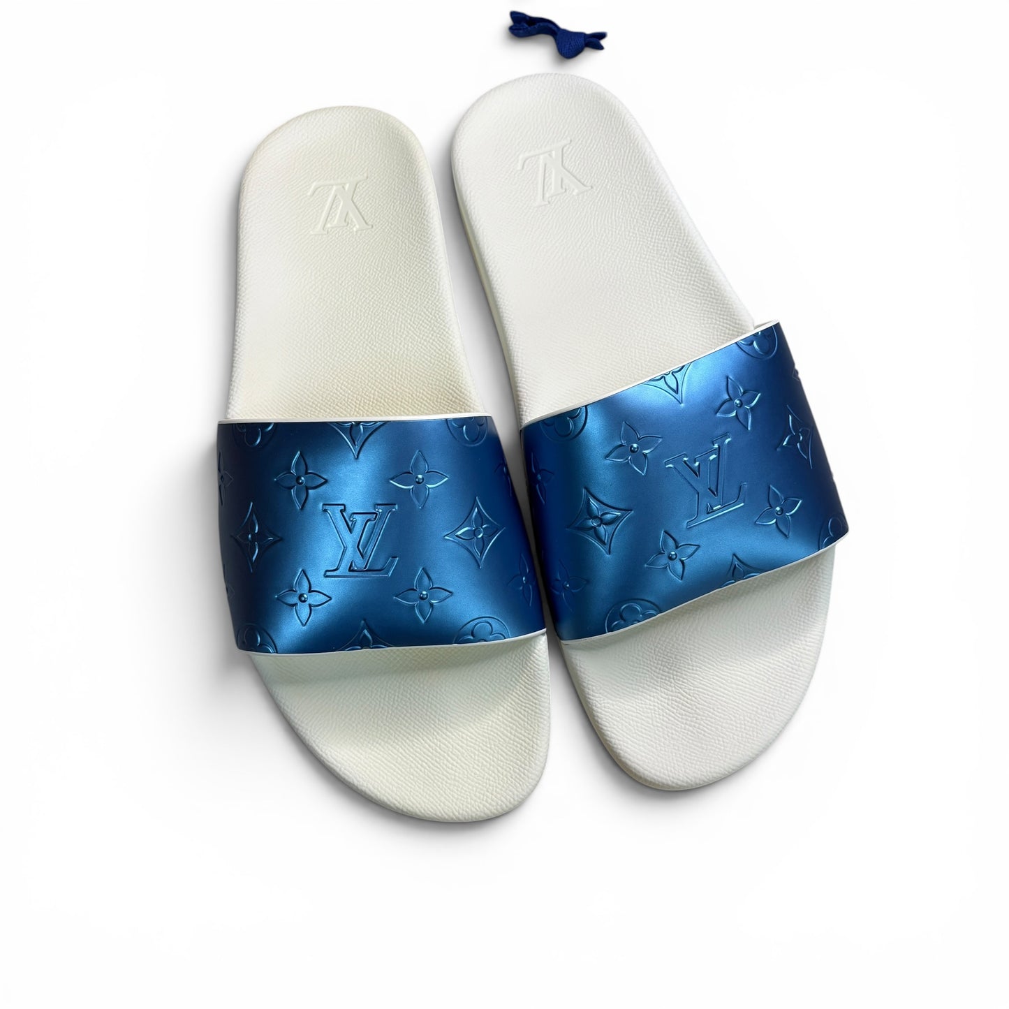 Louis Vuitton LV Monogram Rubber Slides - Blue Sandals, LV Size 9-US Size 10