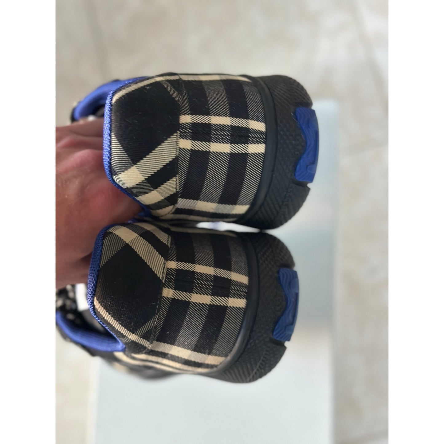 Size 12 - Burberry Check Terrace Sneakers Black