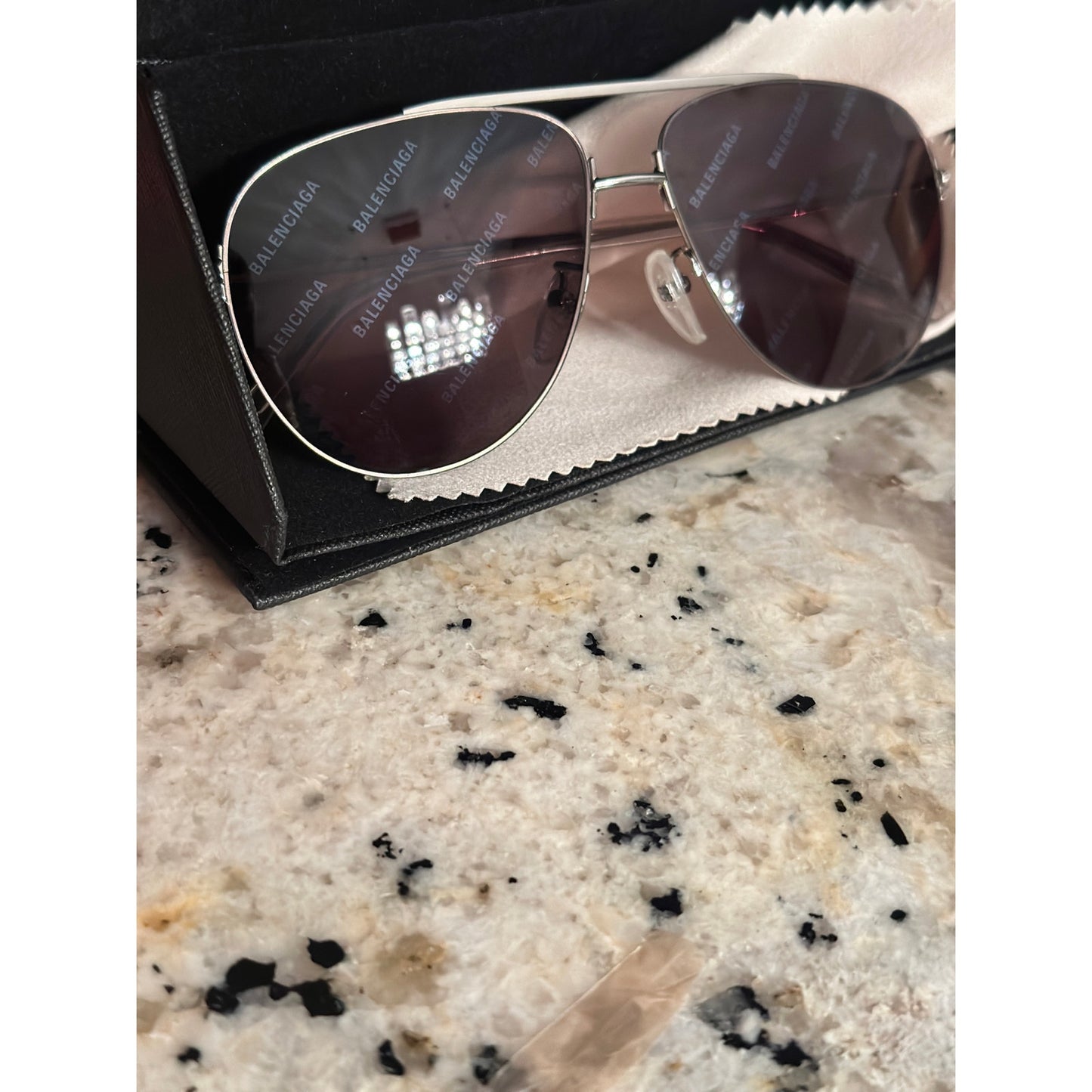 Balenciaga Aviator Logo-print Glasses