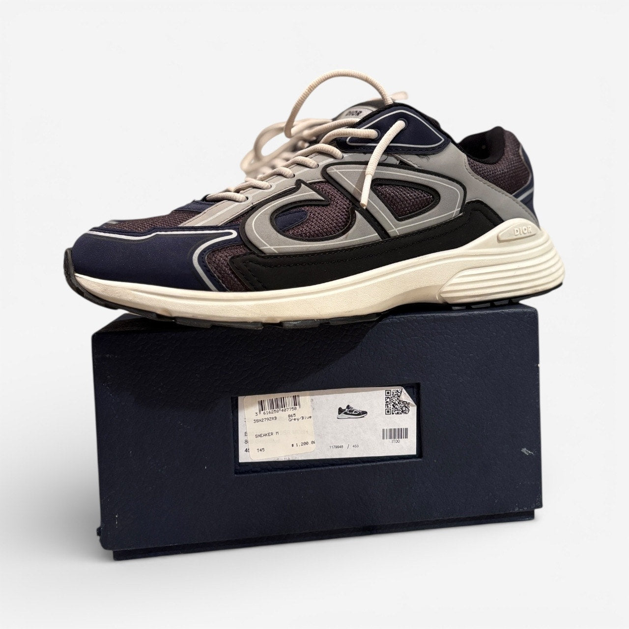 Dior B30 Black, Blue and Dior Gray Technical Fabric Sneakers