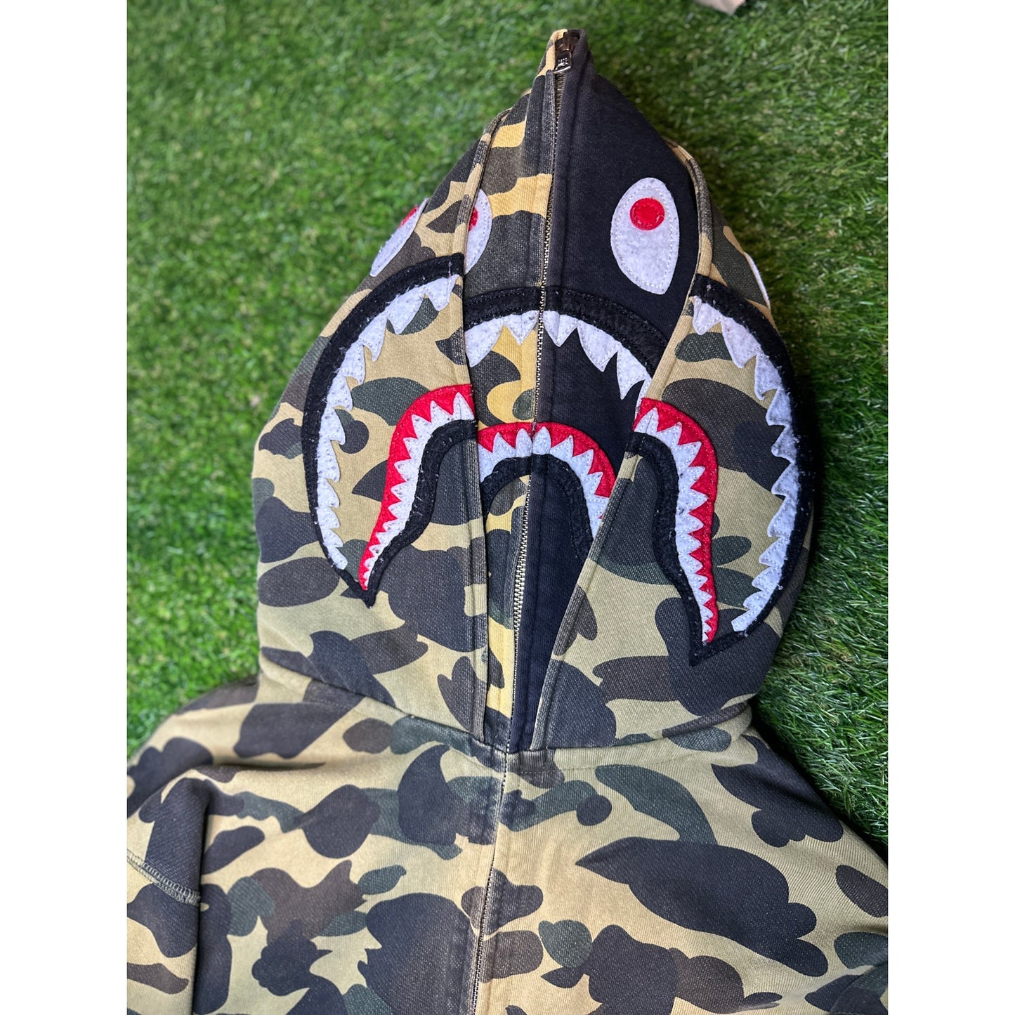 Size XL - Bape ABC Camo Double-Hood Shark Zipup