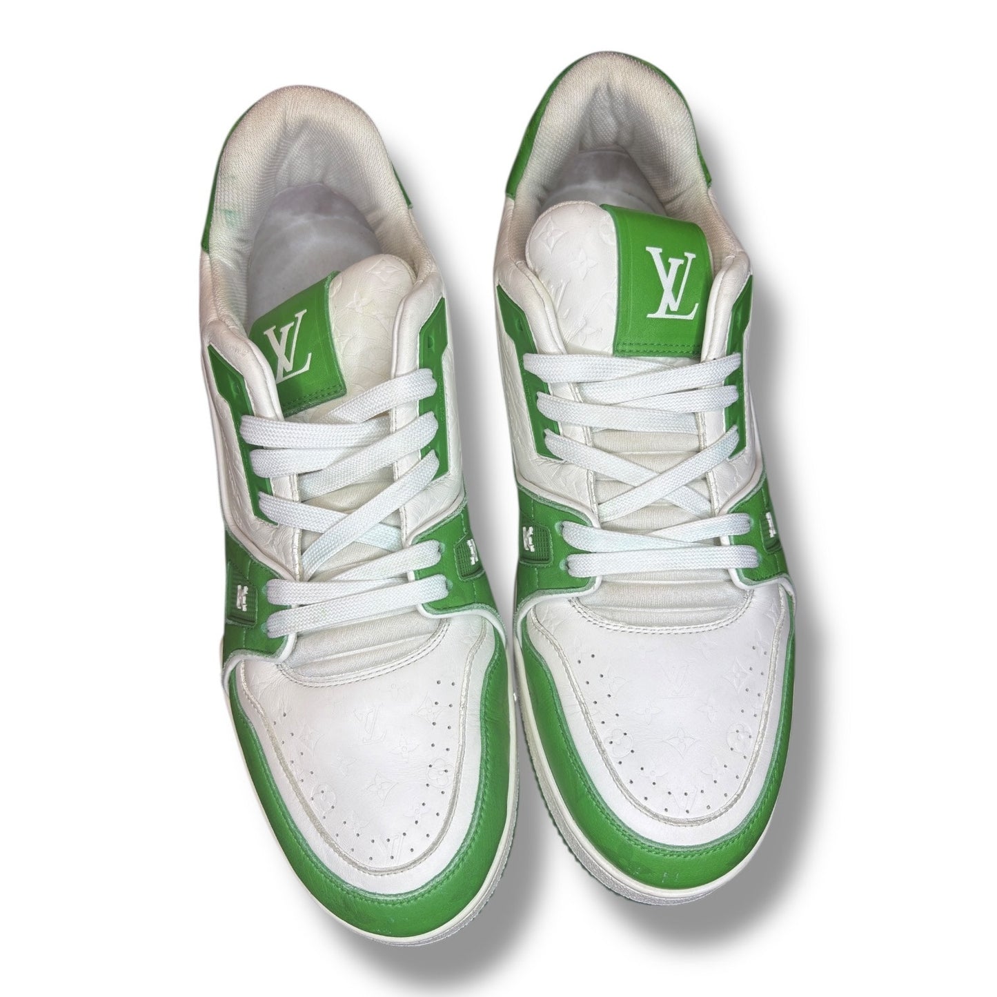 Louis Vuitton LV Trainer Green White Sneakers #54 | SZ 9.5LV