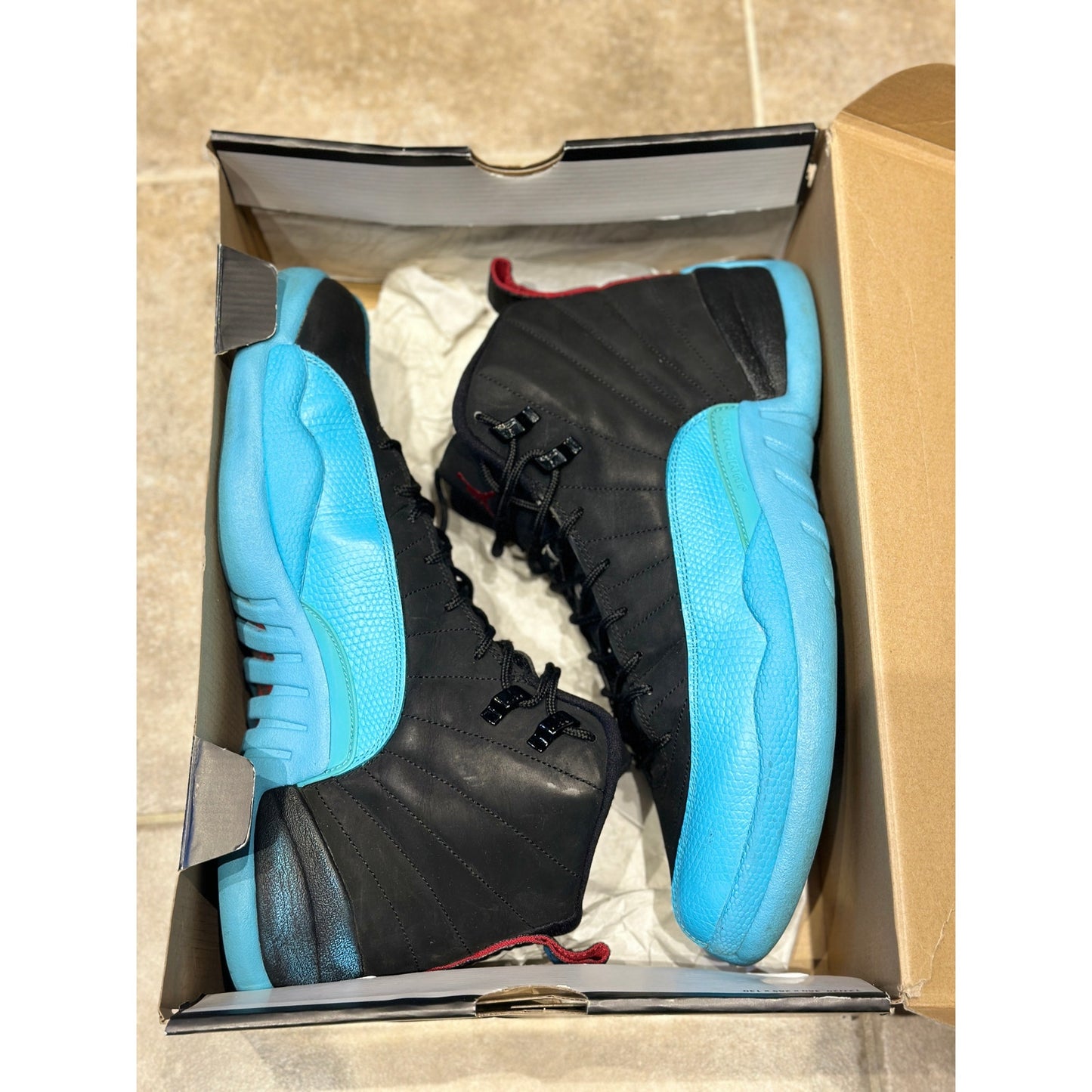 Size 12 - Jordan 12 "Gamma" B;ue Black Sneakers