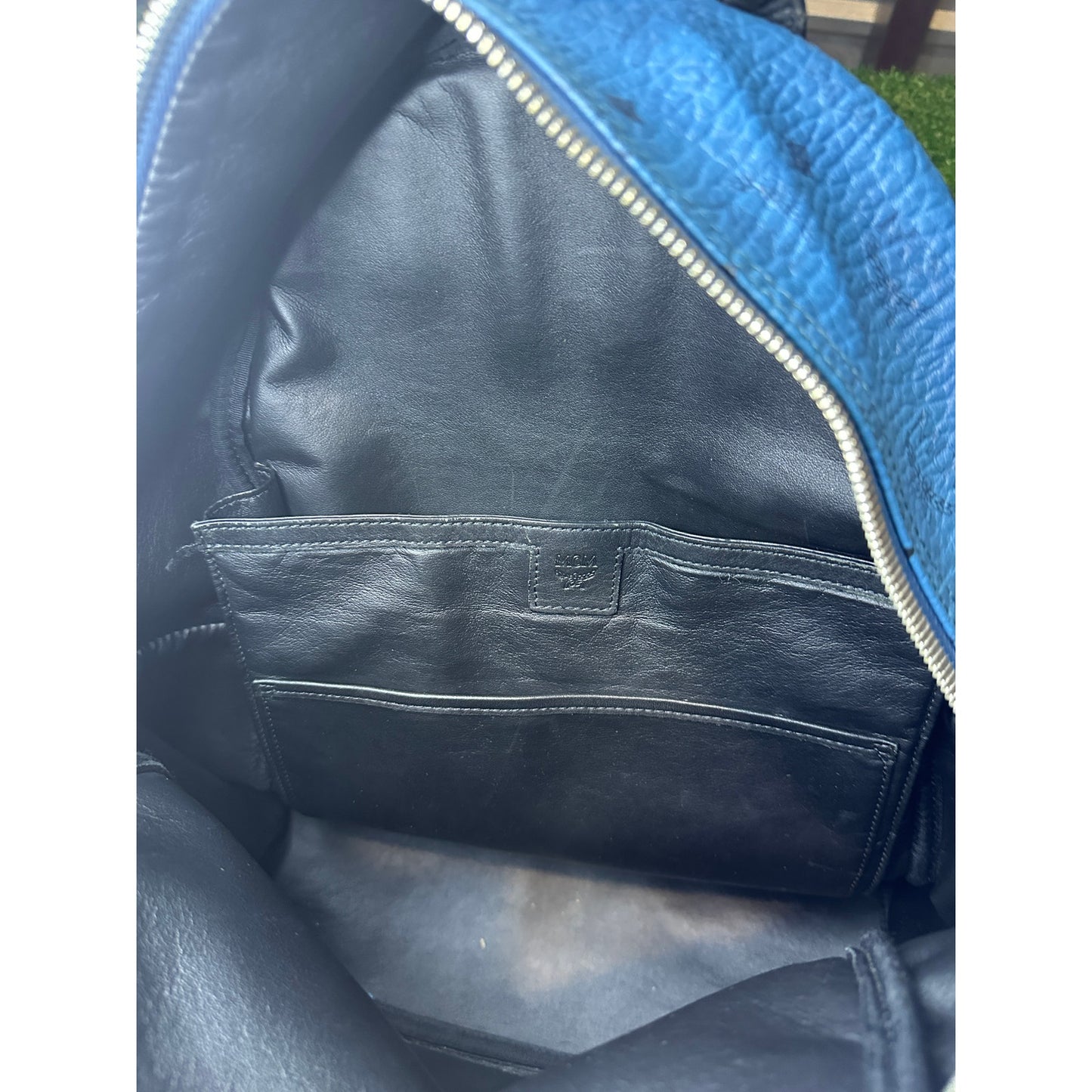 MCM Blue Rockstud Backpack
