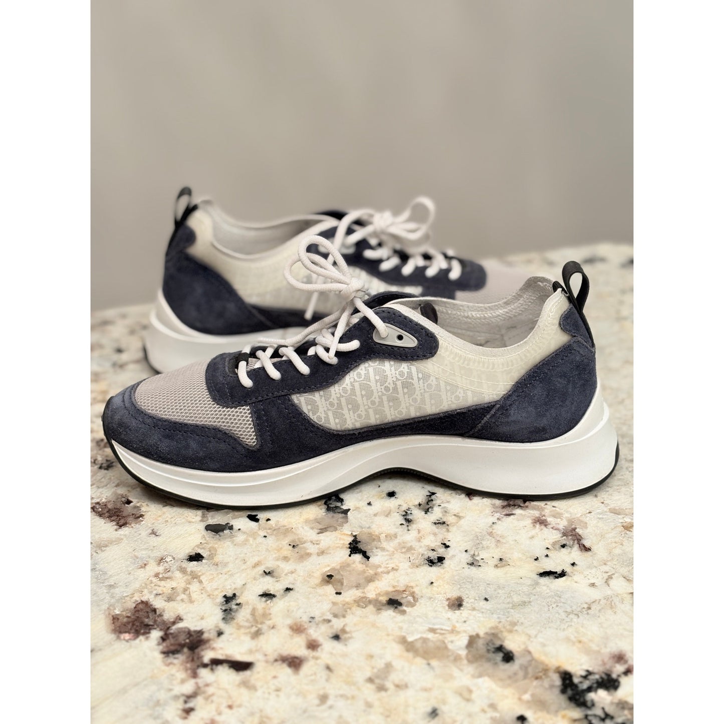 Size 9 - Dior B25 Runner Navy Blue Oblique Suede Sneakers