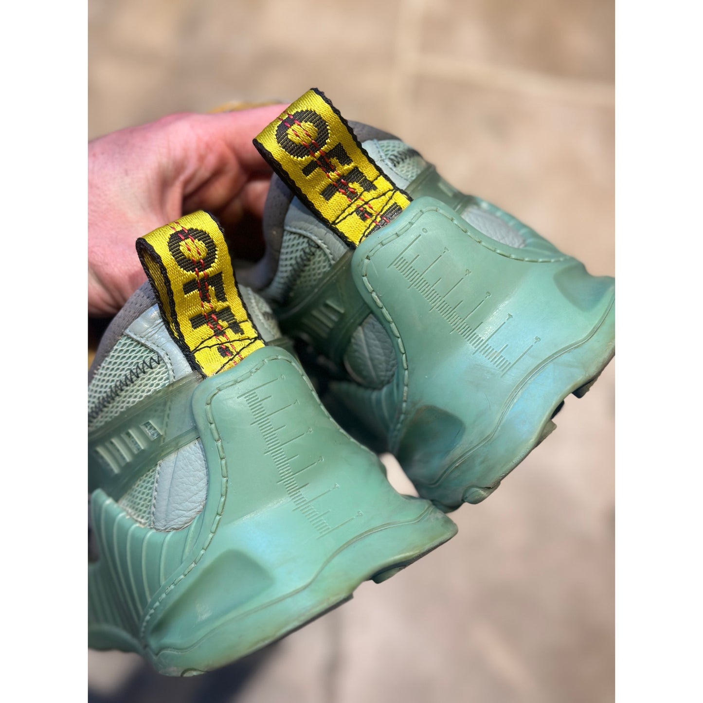 Off-White Odsy-1000 'Green Grey' Athletic Sneakers Men's Size: 11