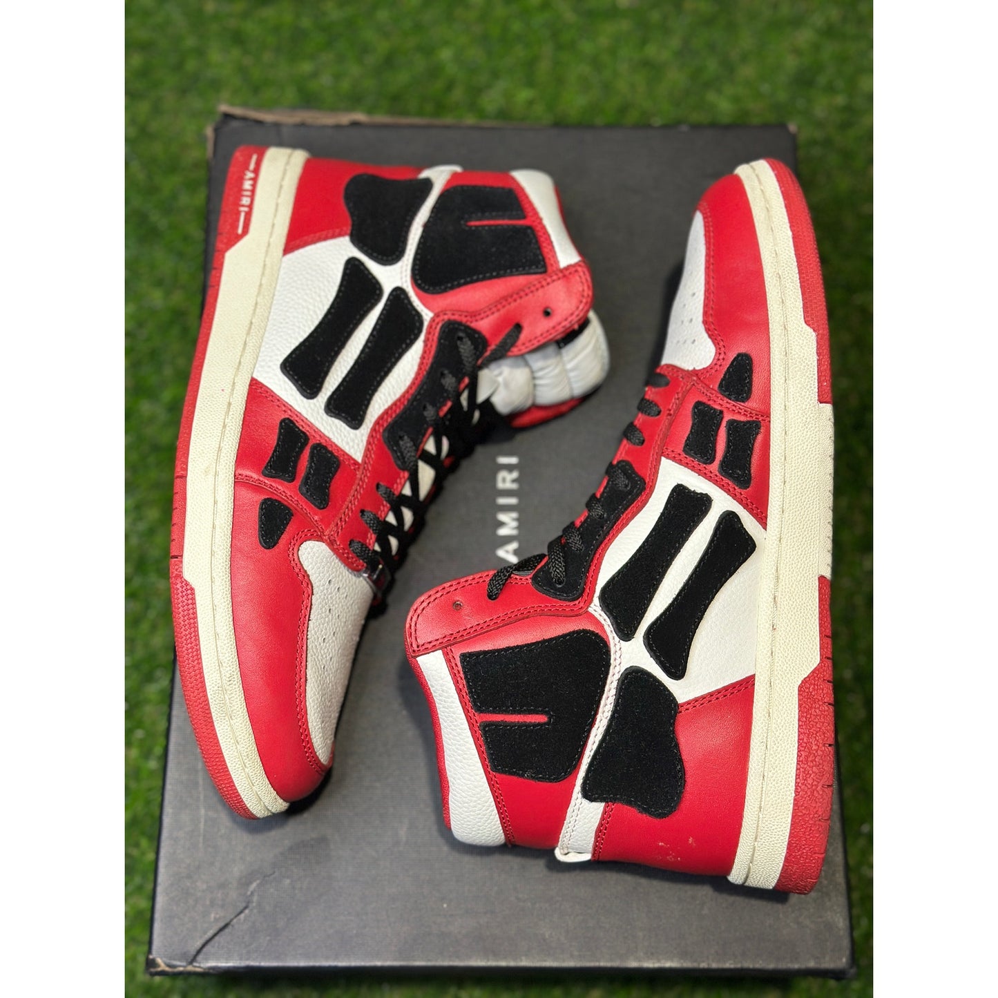 Size 10 - Amiri Skel High Top Red Black Sneakers