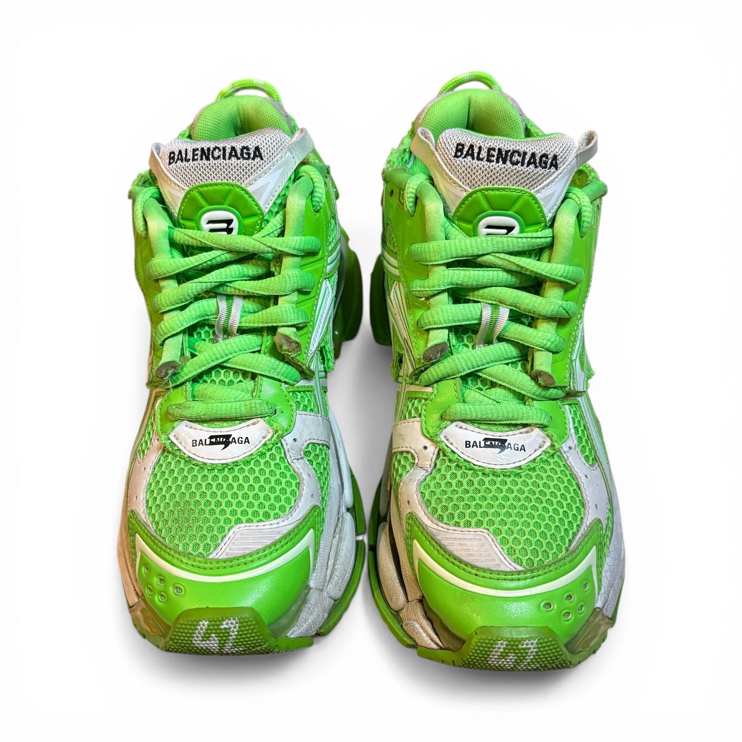 Size 9 - Balenciaga Runner Green White Track Sneakers