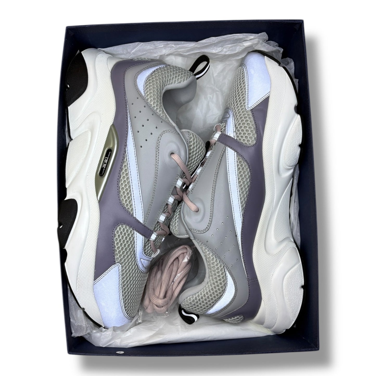 Dior B22 Reflective Low Top Grey Sneakers | Size 46 (13US)